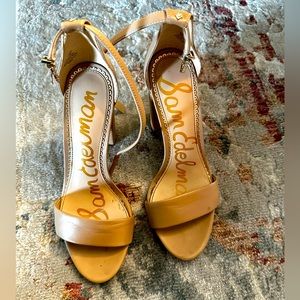 Sam Edelman Ankle Strap Sandal Heel in Nude Size 7M